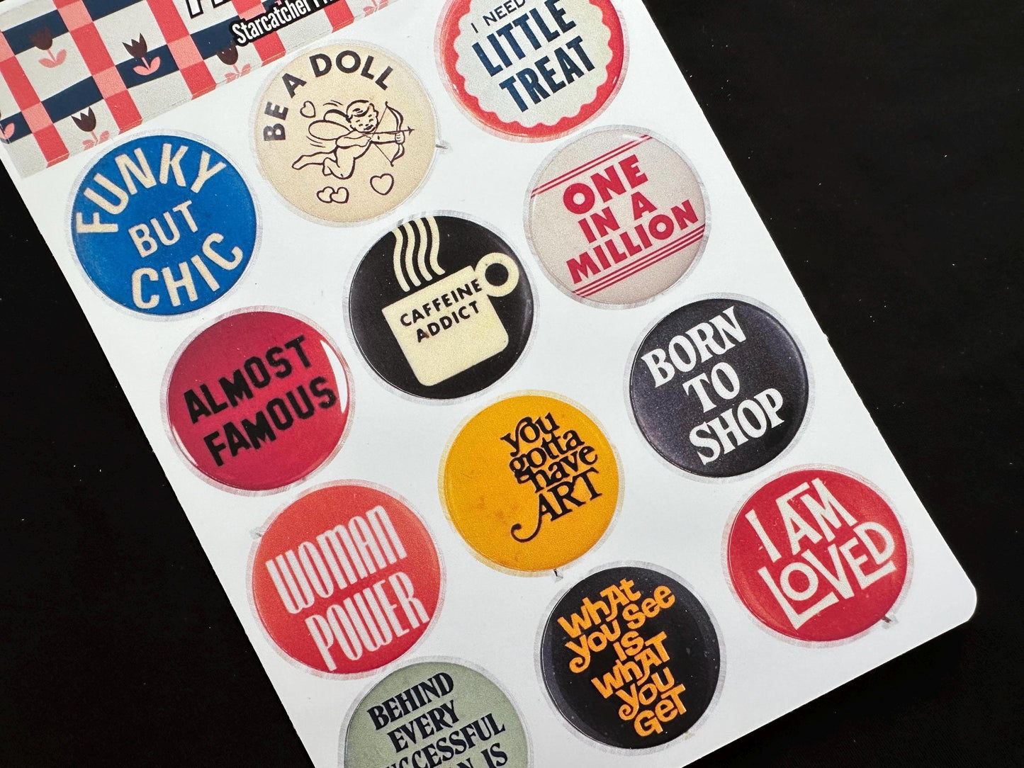 Handmade Pin Point Sticker Sheet