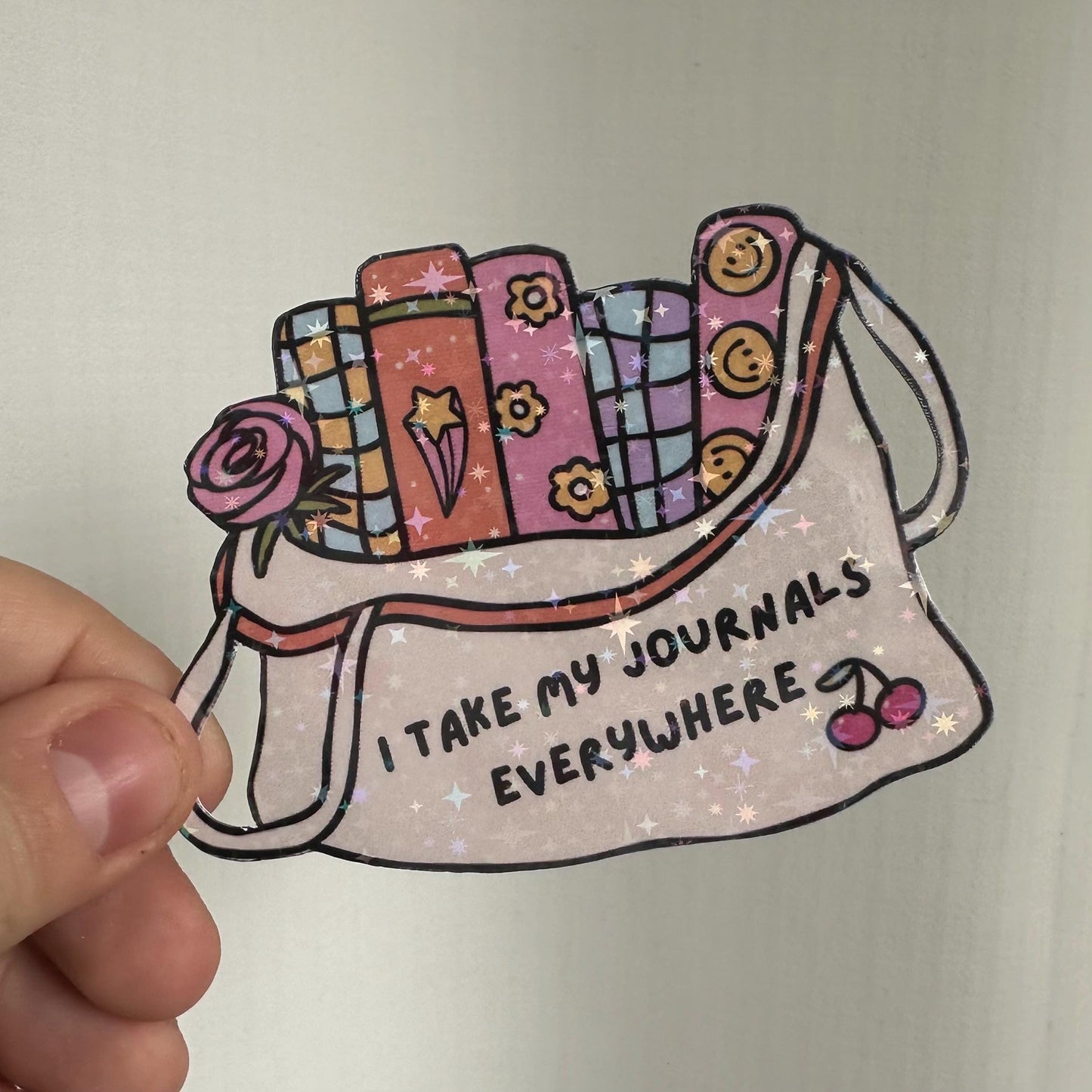 I Take My Journal Everywhere Die Cut Sticker
