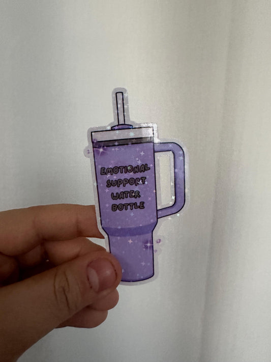 Emotional Support Water Bottle Die Cut Sticker