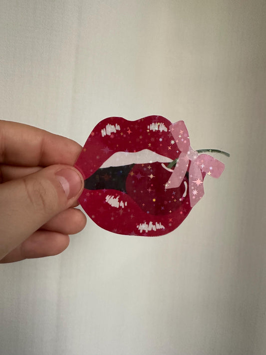 Cherry Girlie Die Cut Sticker