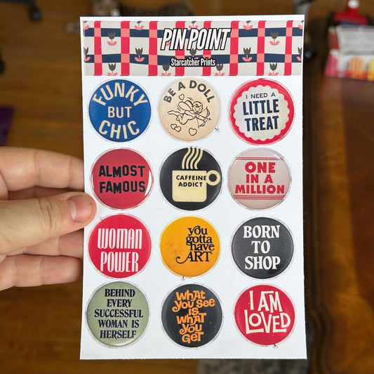 Handmade Pin Point Sticker Sheet