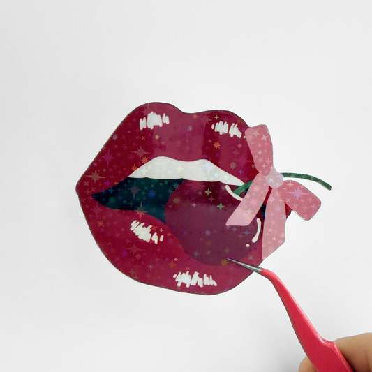 Cherry Girlie Die Cut Sticker