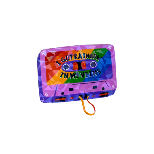 Rainbow In My Veins Die Cut Sticker