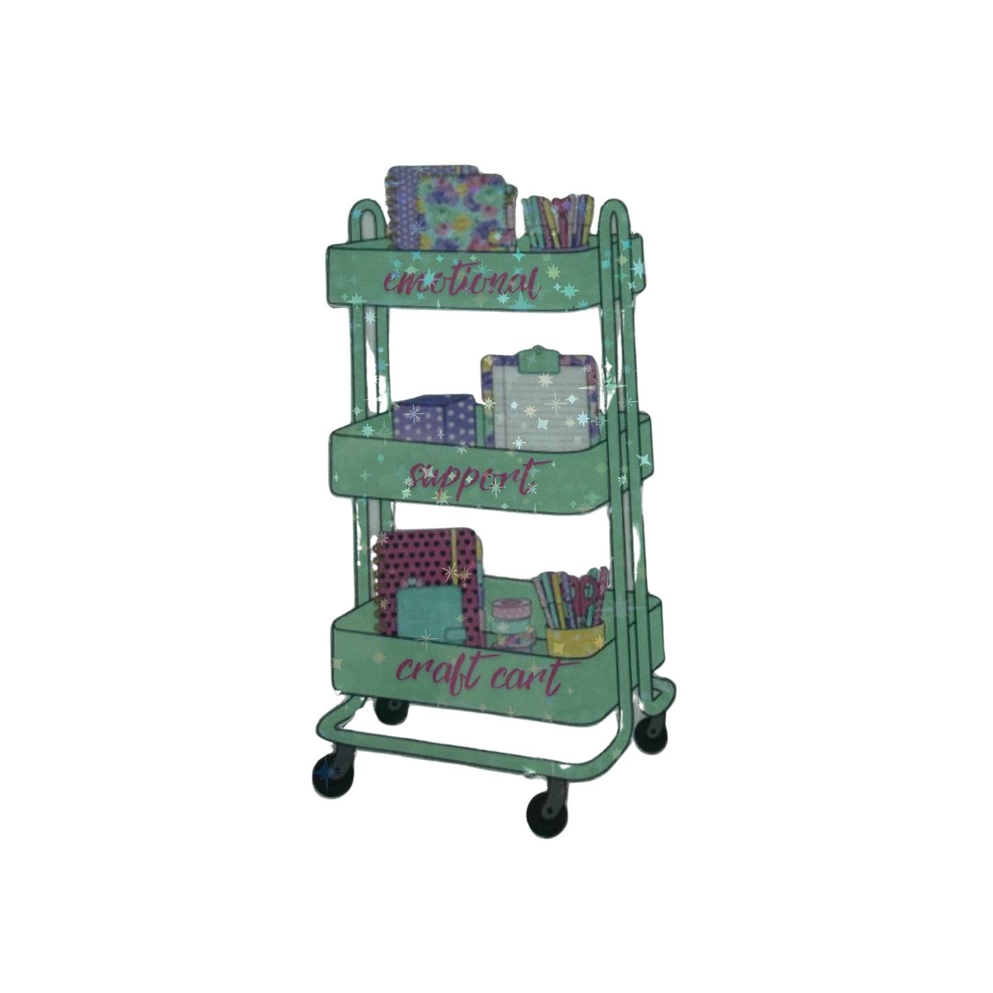 Emotional Support Craft Cart Die Cut Sticker