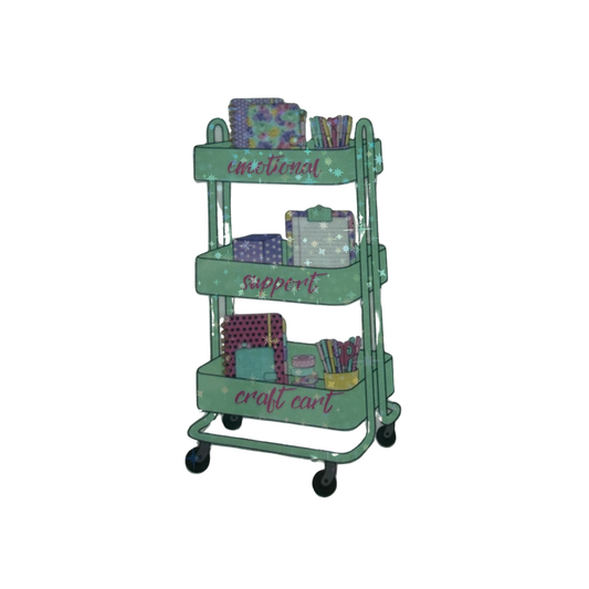 Emotional Support Craft Cart Die Cut Sticker